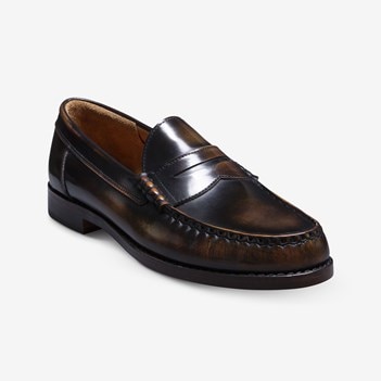 Allen Edmonds Cole black leather slipon Penny Loafers SIZE
