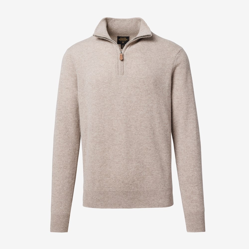 Cashmere Quarter Zip Men s Shirts Allen Edmonds